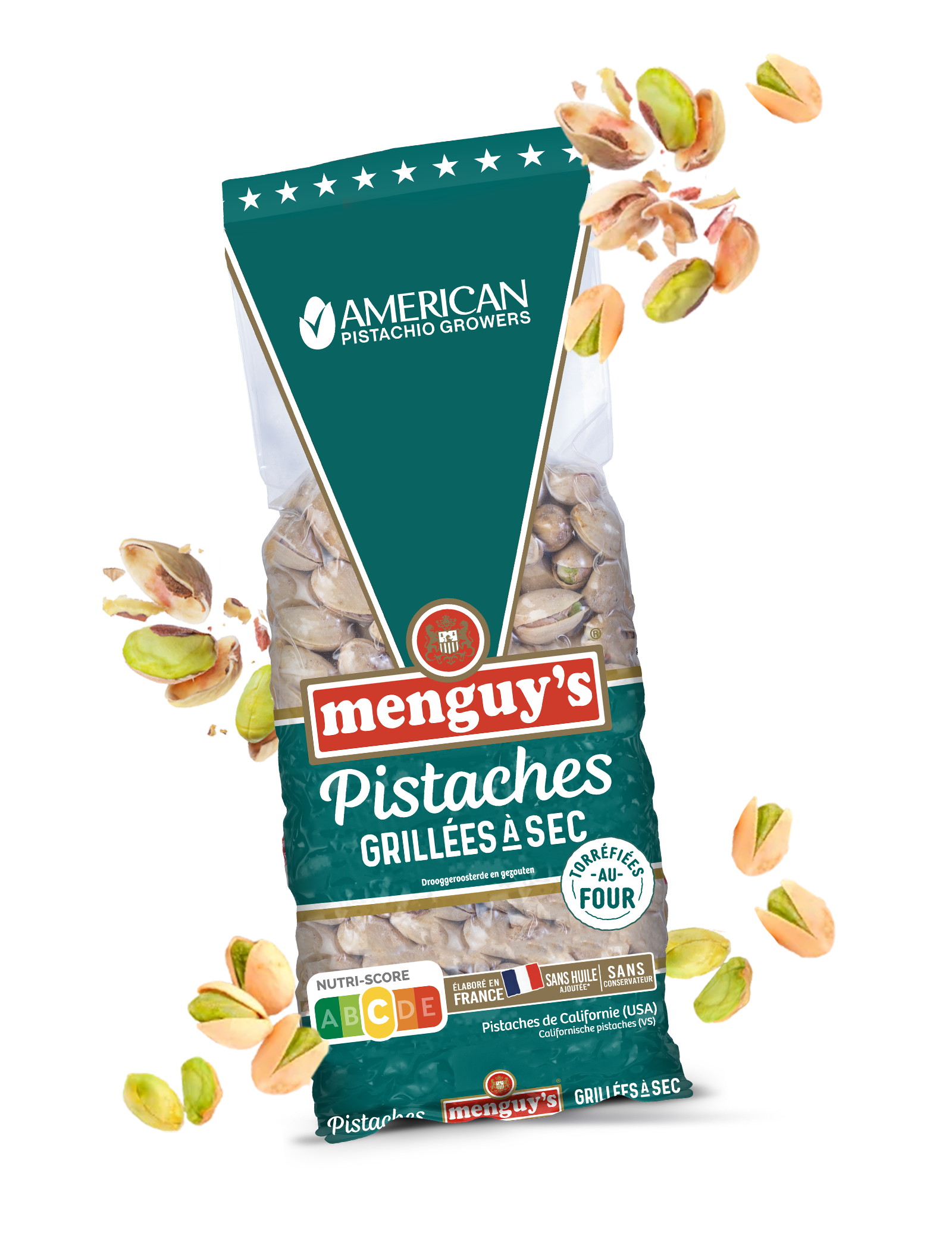 Sachet de pistaches grillées à sec Menguy's