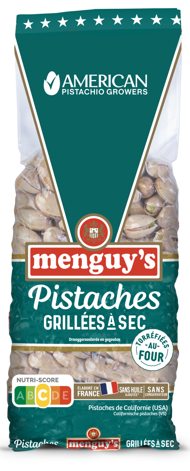 Pistaches grillées à sec et salées