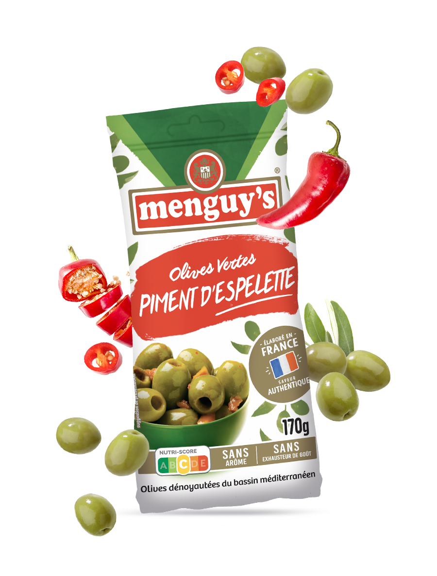 sachet olives au piment d'espelette