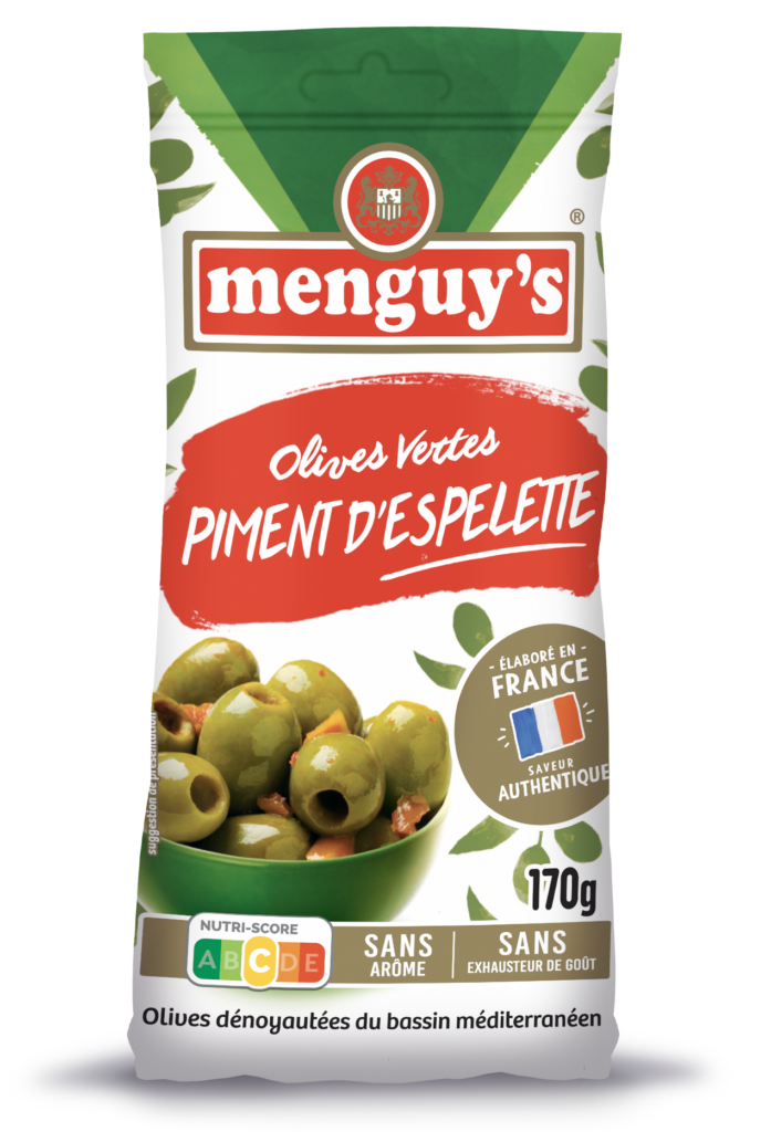 Menguy's Apéro olives vertes au piment d'Espelette 170 g