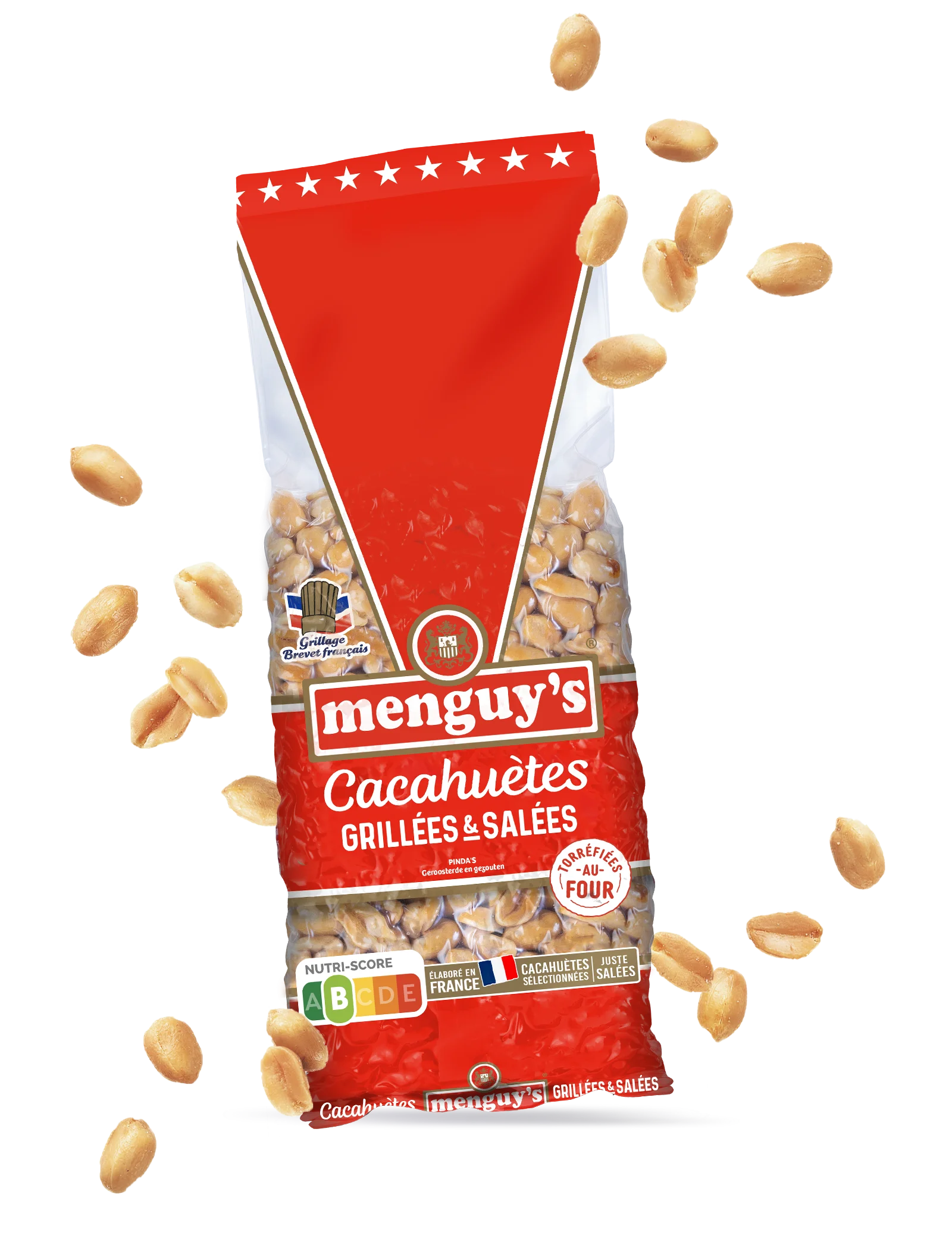 Paquet de cacahuètes grillées et salées de Menguys
