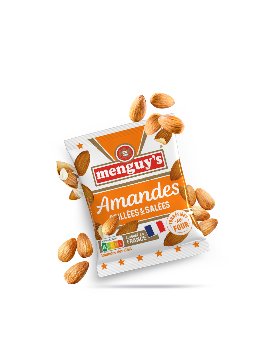 Sachet d'amandes grillées et salées Menguy's