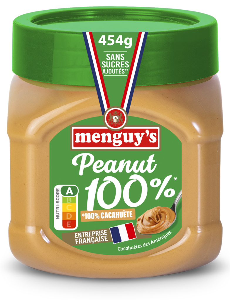 Pot de beurre de cacahuète Menguy's Peanut 100% 454 g sans sucres ajoutés