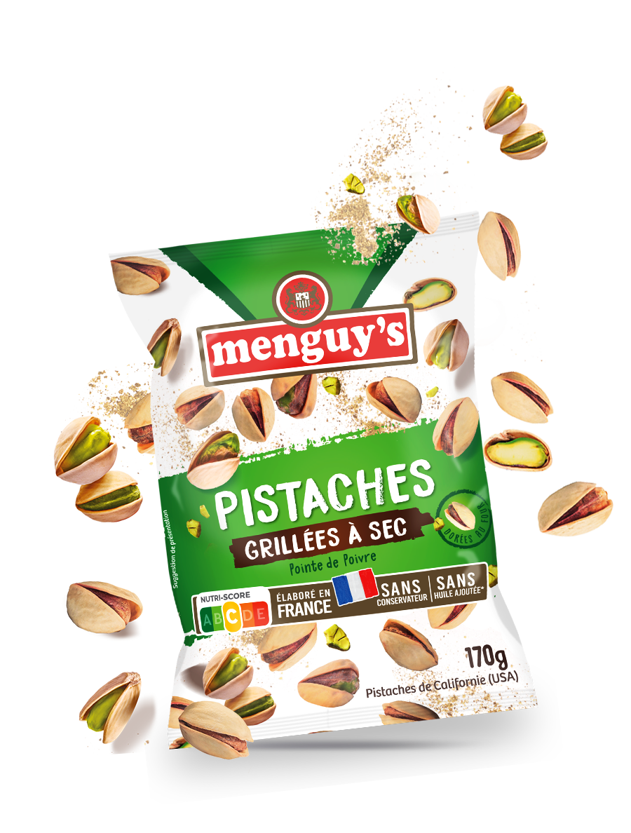 pistaches grillées à sec pointe de poivre Menguy's