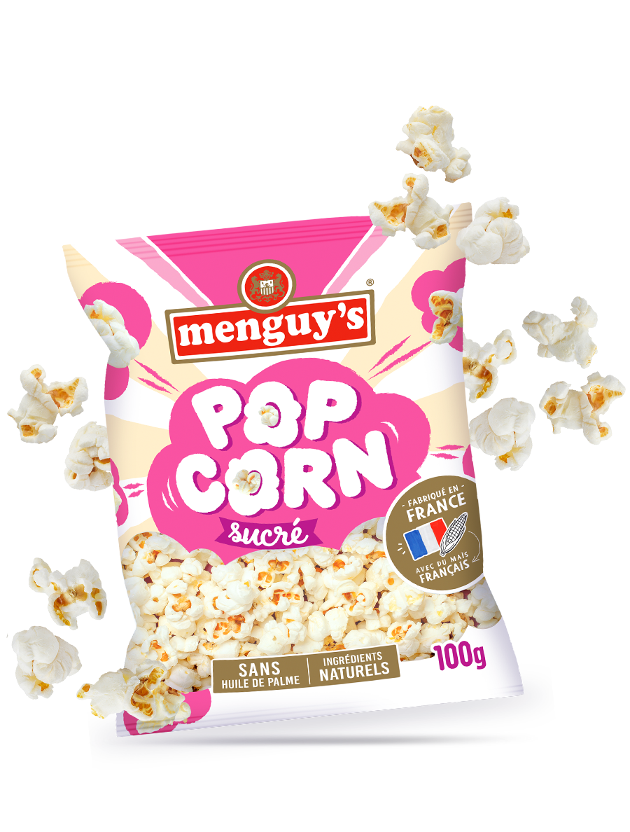 Paquet de popcorn sucré Menguy's