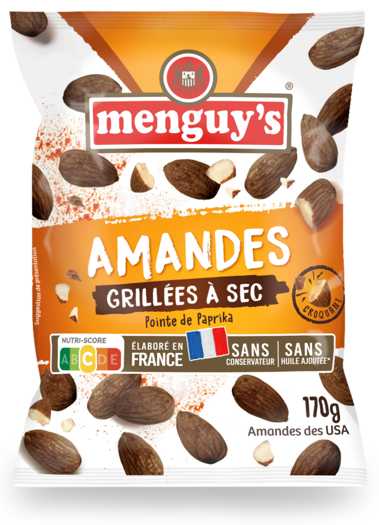 Menguy's Apéro amandes grillées à sec pointe de paprika 170 g