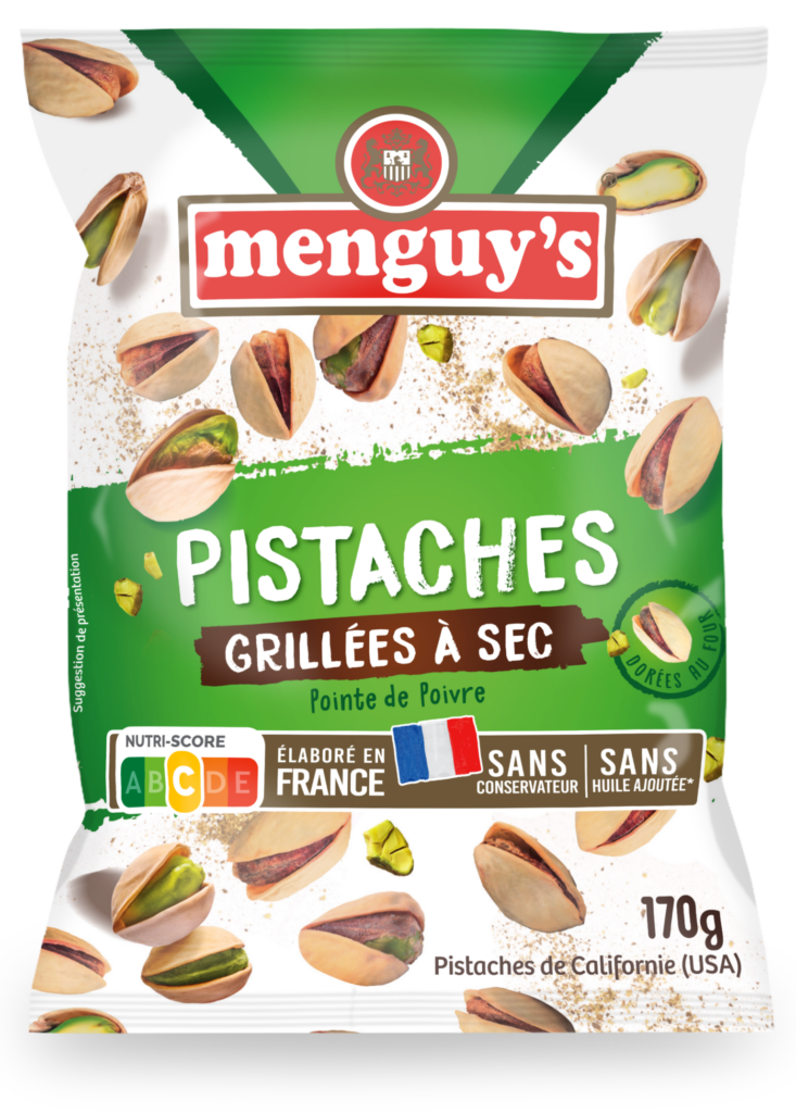 Menguy’s Apéro pistaches grillées à sec pointe de poivre 170 g