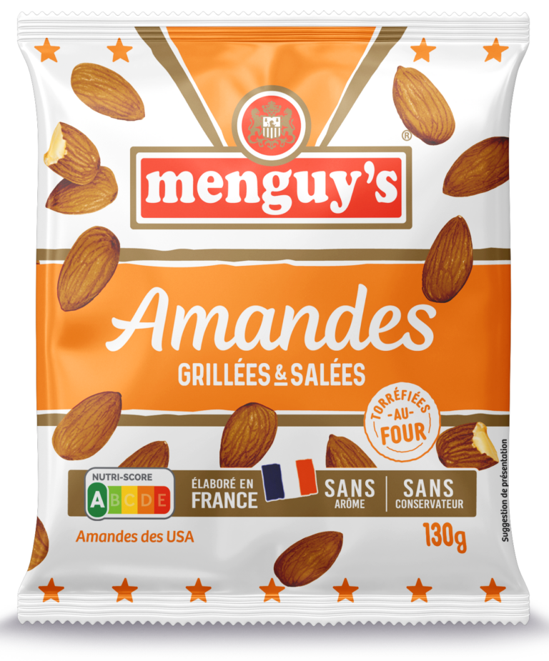Roasted and salted whole almonds - 130g