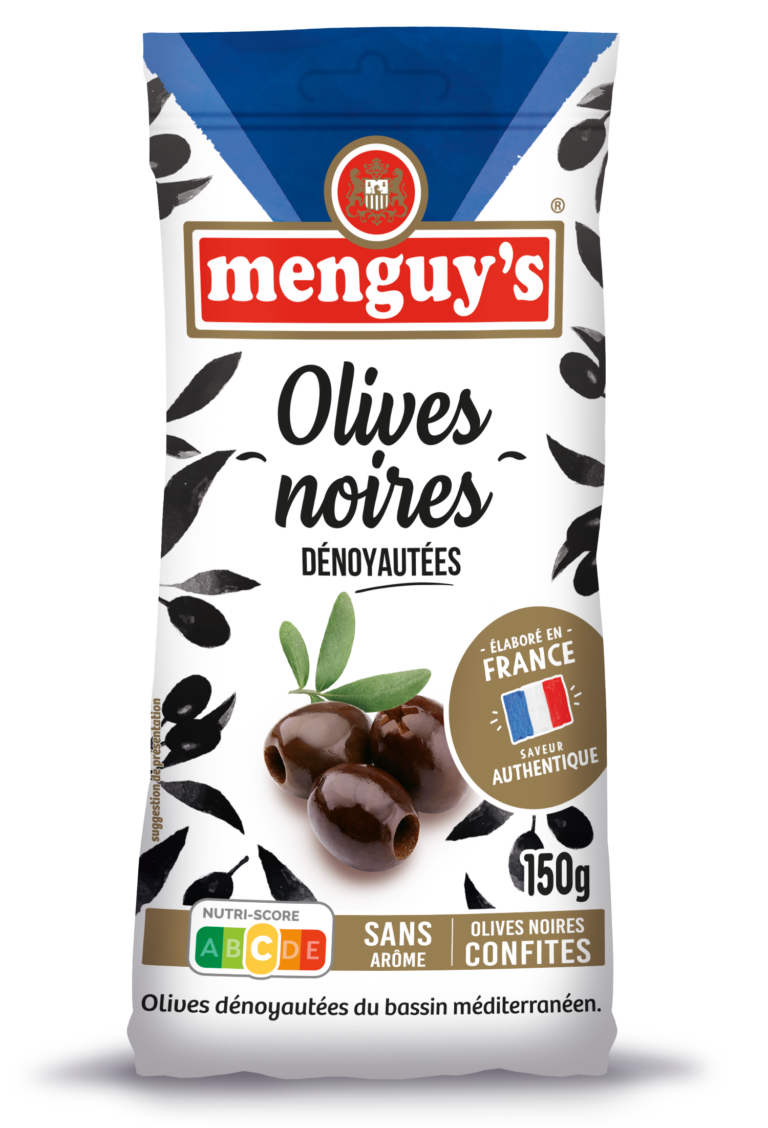 Menguy's Apéro olives noires dénoyautées en sachet 150 g