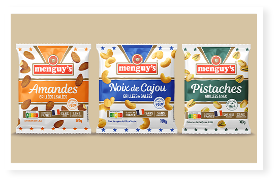 Amandes, noix de cajou et pistaches Menguy’s