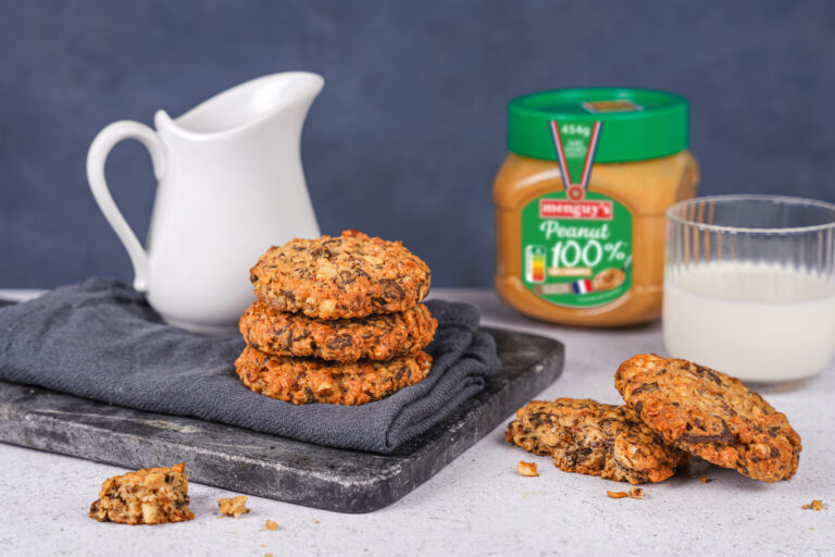 Cookies aux pépites de chocolat avec pâte à tartiner Menguy's Peanut 100%