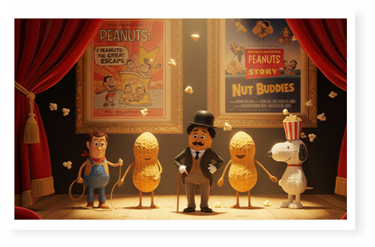 Des cacahuètes sur grand écran