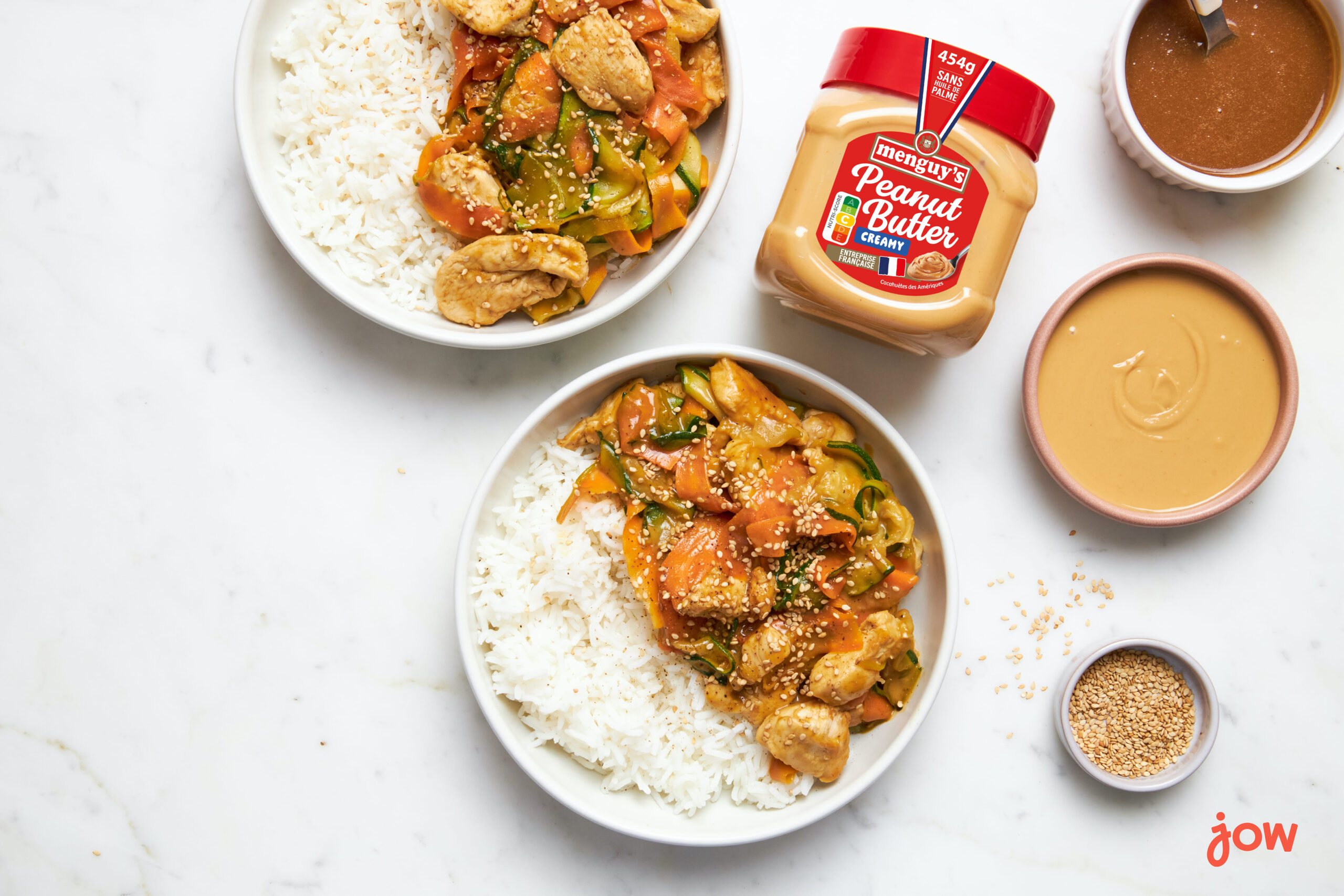 Bol de poulet au riz et sauce cacahuète Menguy's