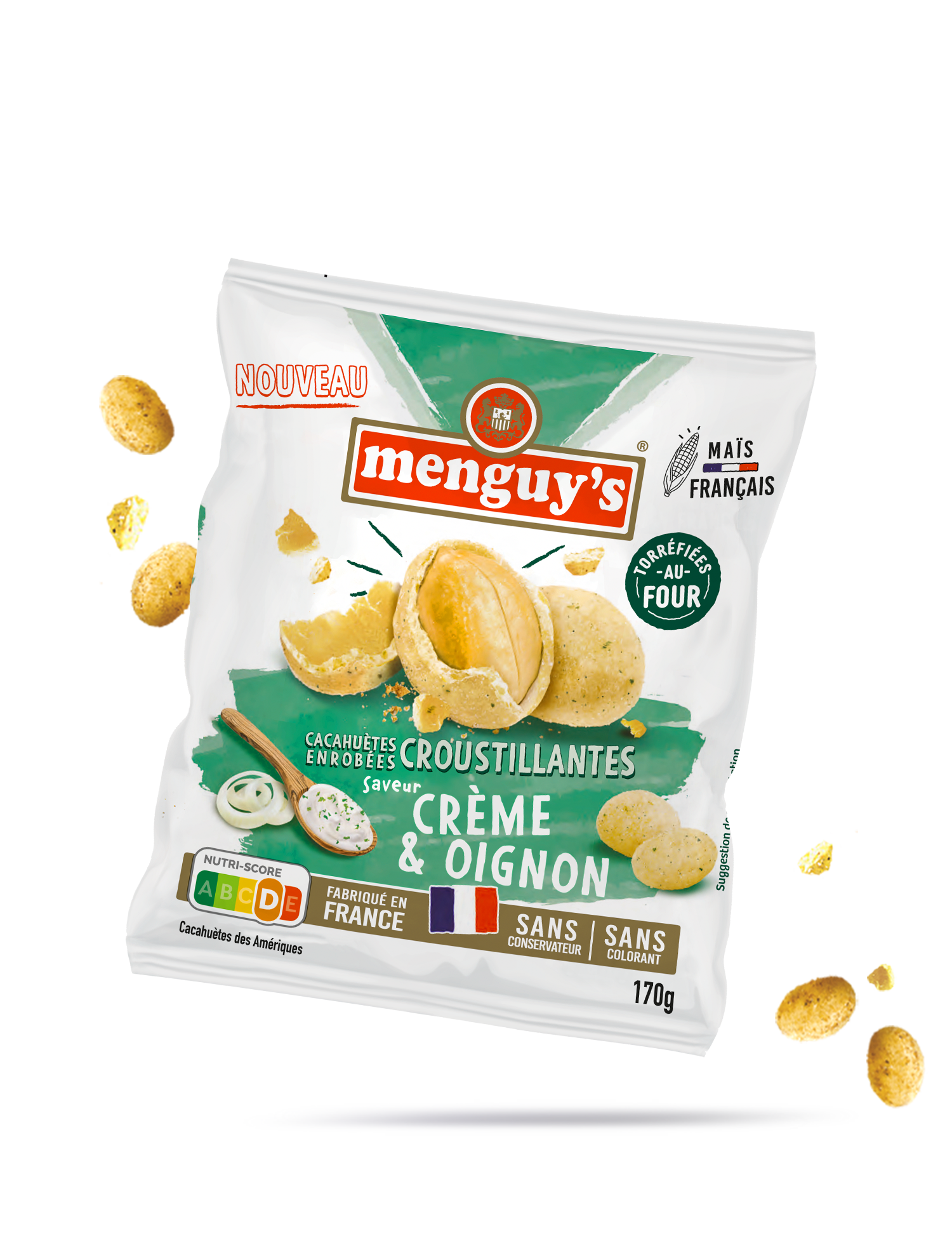 Cacahuètes enrobées Crème é Oignon Menguy's 170g _