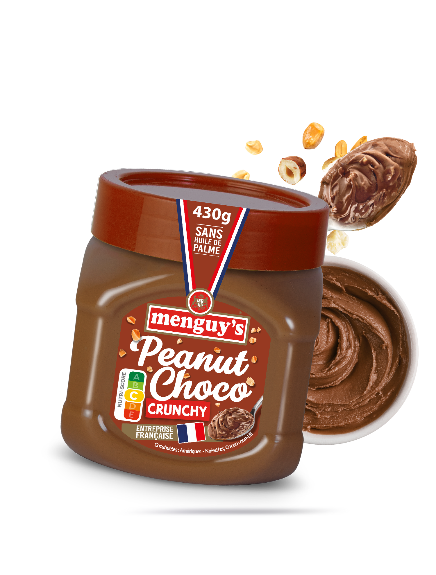 Pate à tartiner Peanut Choco Crunchy Menguy's 430g
