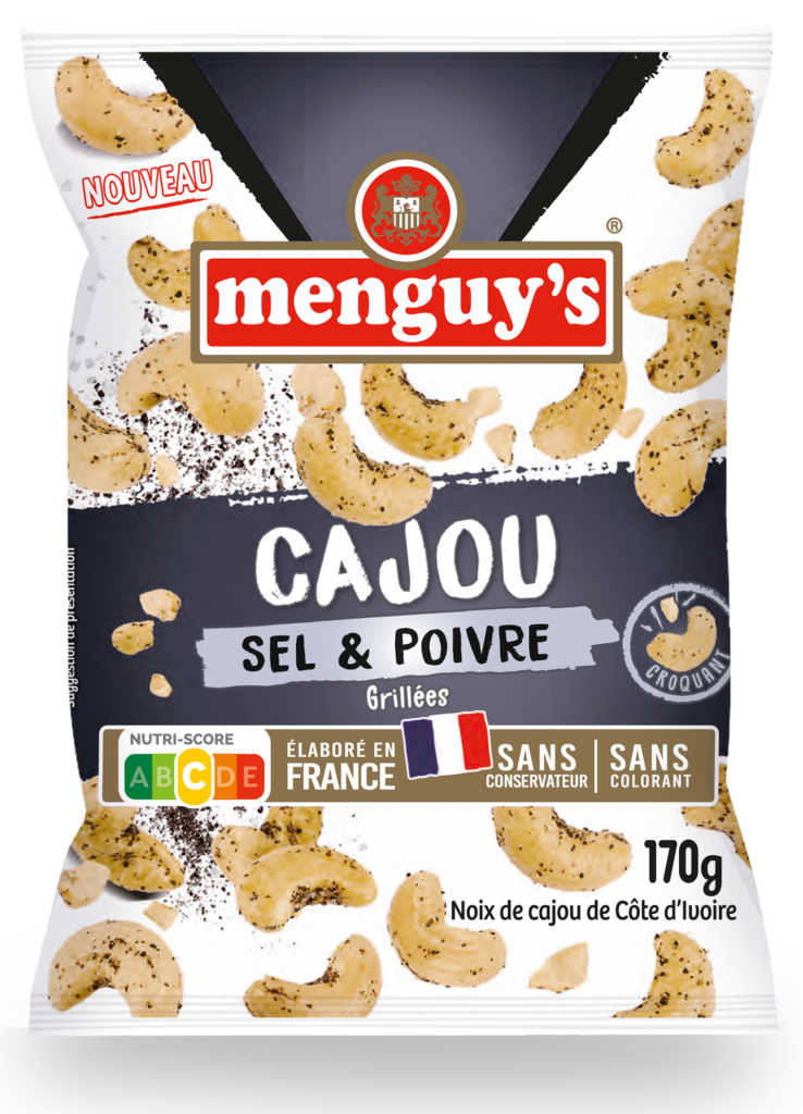 Noix de cajou Menguy's Apéro sel & poivre grillées 170 g