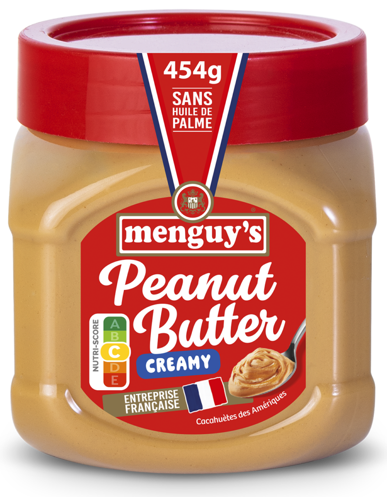 Pot de peanut butter creamy Menguy's 454 g sans huile de palme