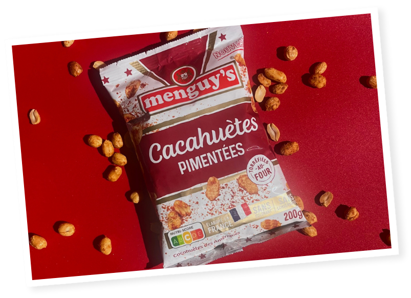 Sachet de cacahuètes pimentées Menguy's pour l'Apéro 200 g