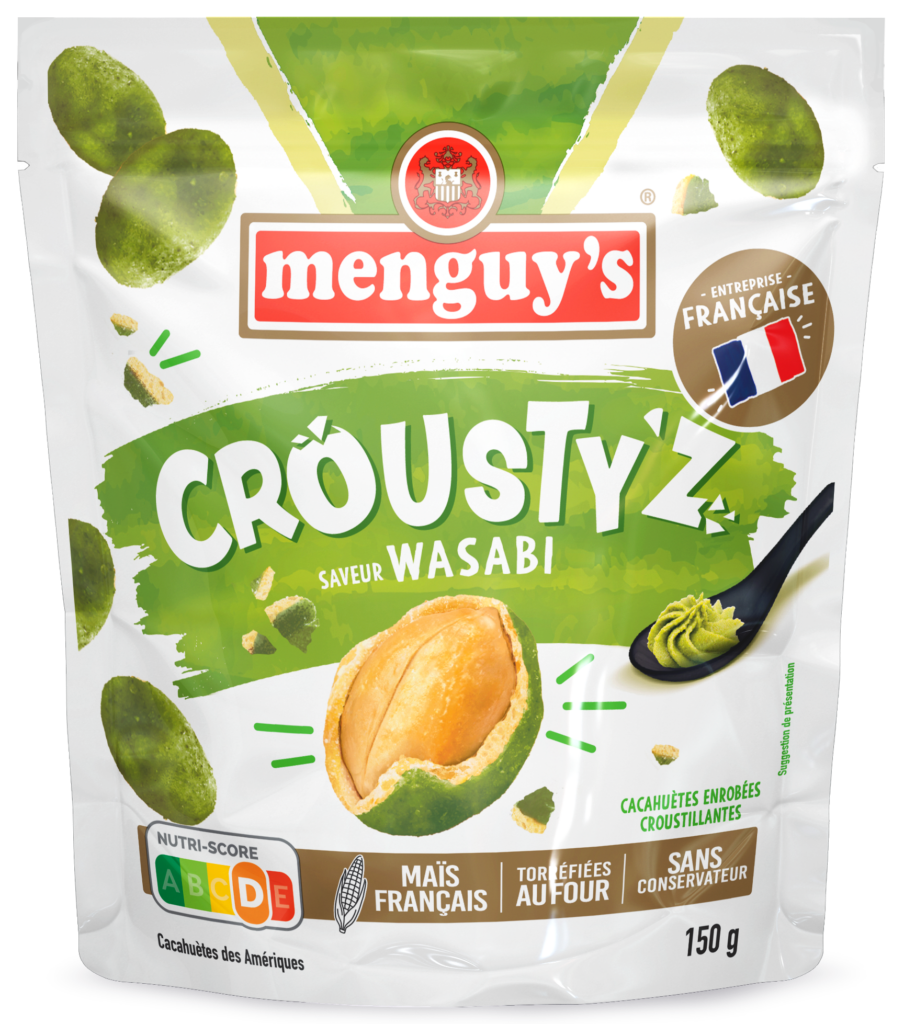 Menguy's Croustyz Apéro saveur wasabi, cacahuètes enrobées croustillantes