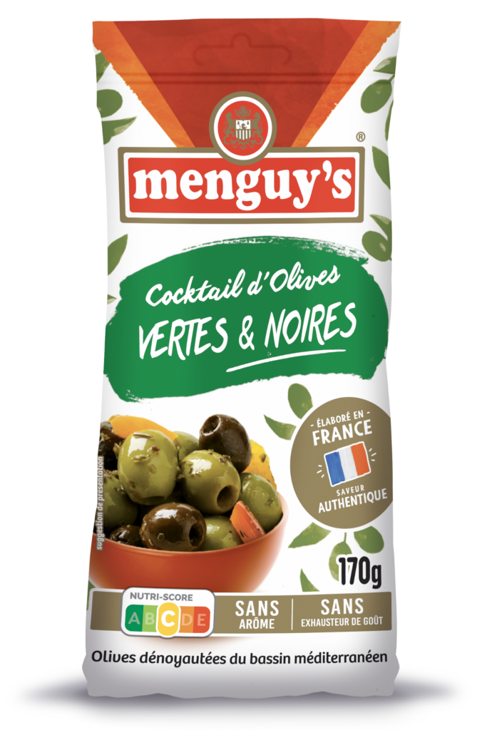 Menguy's Apéro cocktail d'olives vertes et noires dénoyautées 170 g