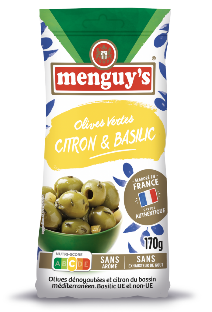 Menguy's Apéro olives vertes citron et basilic 170 g