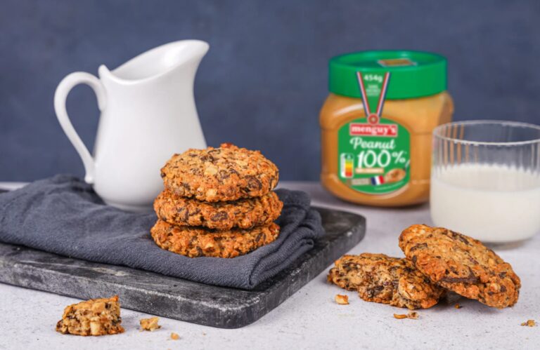 Cookies au beurre de cacahuète Menguy's avec lait et pot Peanut 100%