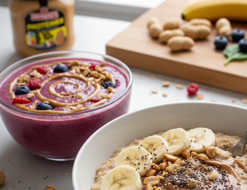 Bol de porridge à la banane et beurre de cacahuète Menguy's Apéro