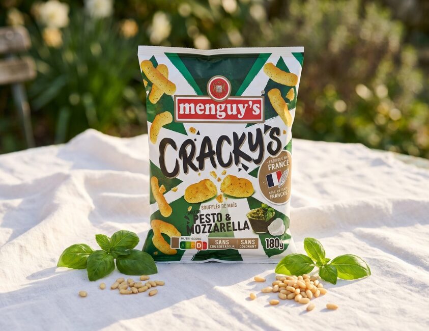 Sachet de Cracky's Menguy's Apéro pesto et mozzarella soufflés de maïs