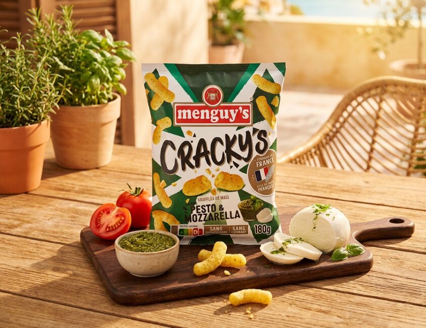 Sachet Menguy's Cracky's pesto mozzarella pour Apéro