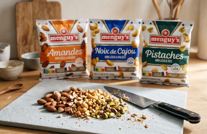 Sachets Menguy's Apéro d'amandes, noix de cajou et pistaches grillées